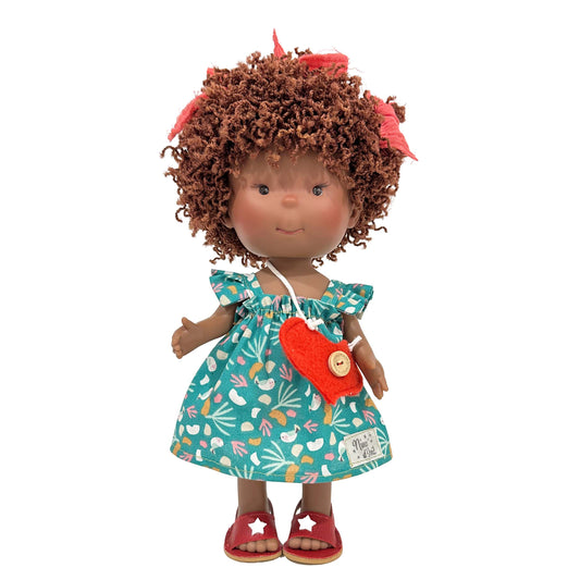 Pippa Doll - Curly Brunette Heart Purse