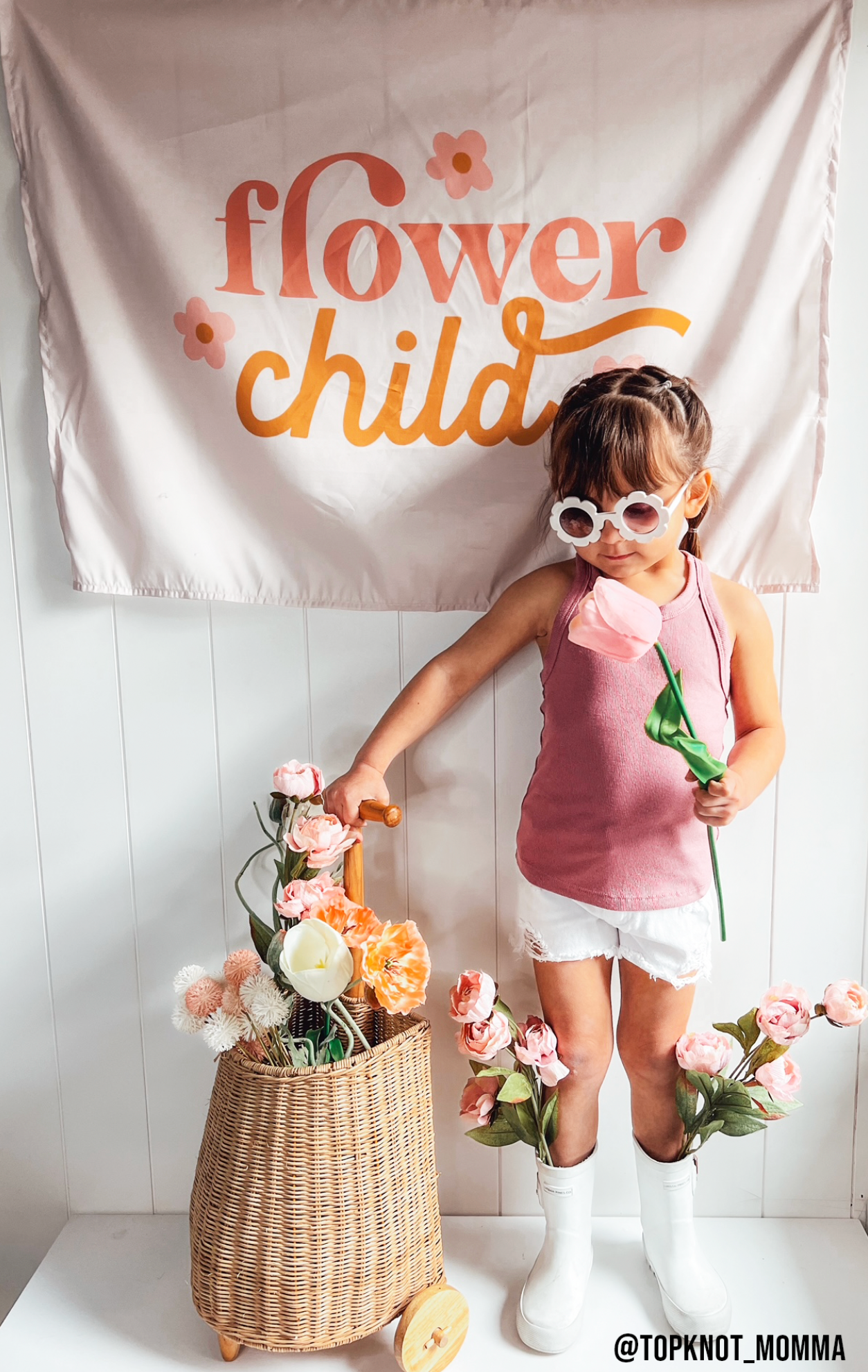 Flower Child Banner - Girls Room Wall Hanging for Kids