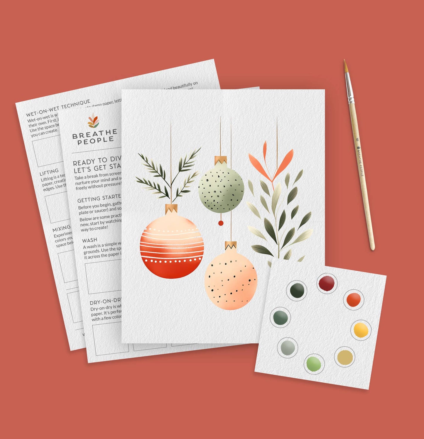 Holiday Watercolor Kit- Holiday Ornaments