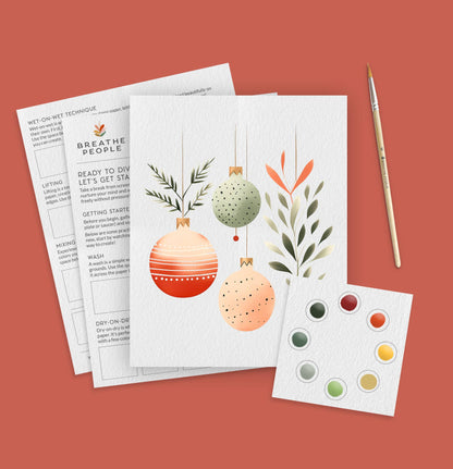 Holiday Watercolor Kit- Holiday Ornaments