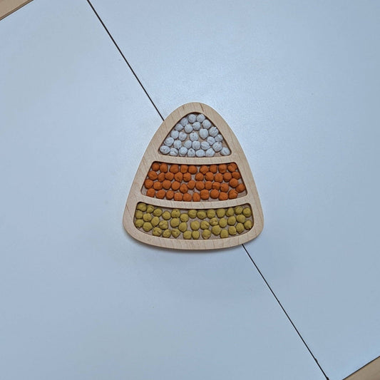 Mini Candy Corn Sensory Play Tray