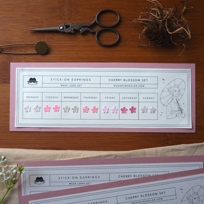 Cherry Blossom Stick-On Earring Set