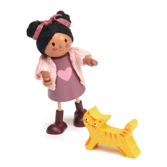 Wooden Doll Set - Ayana and her Cat