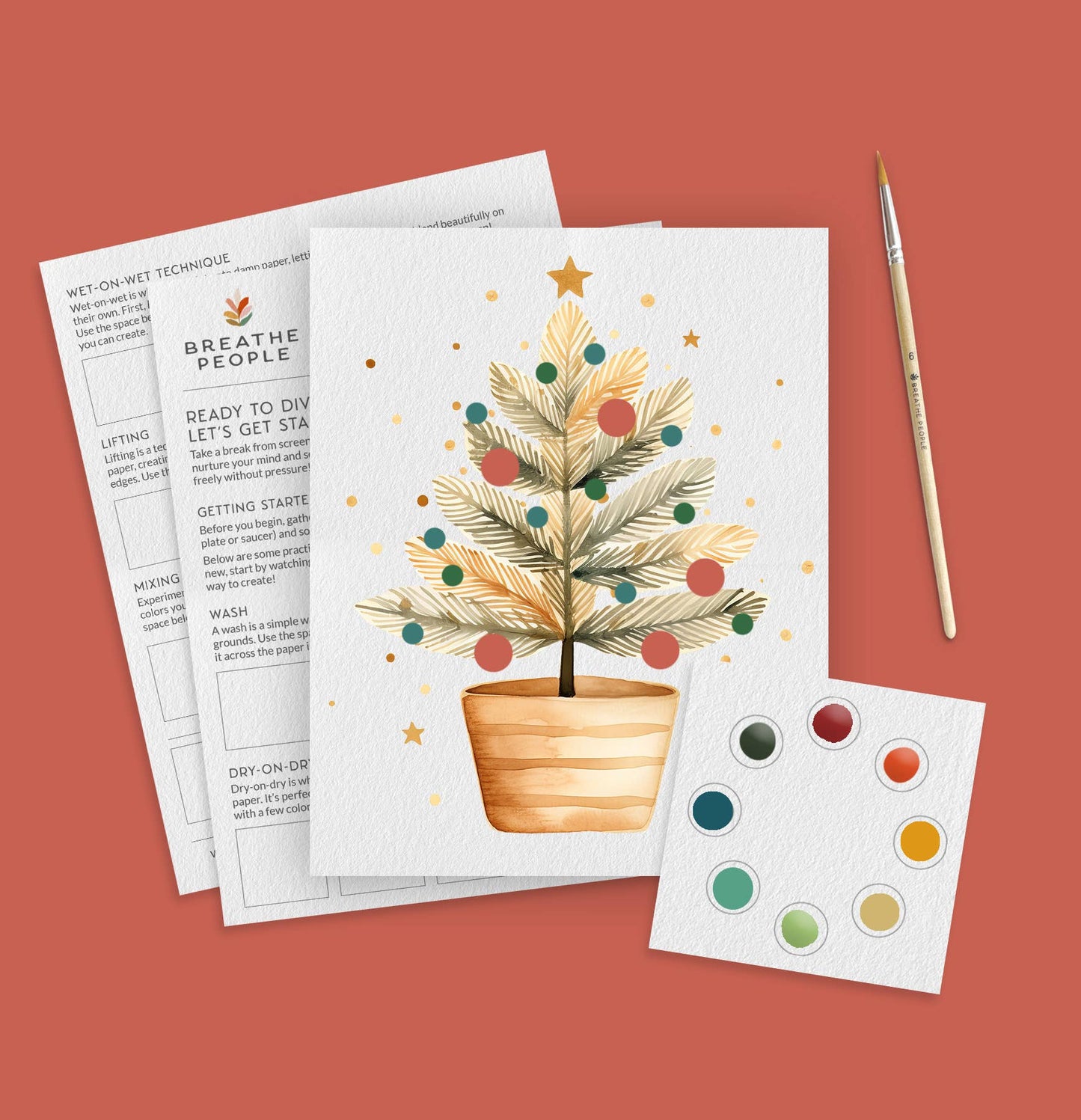 Holiday Watercolor Kit - Christmas Tree