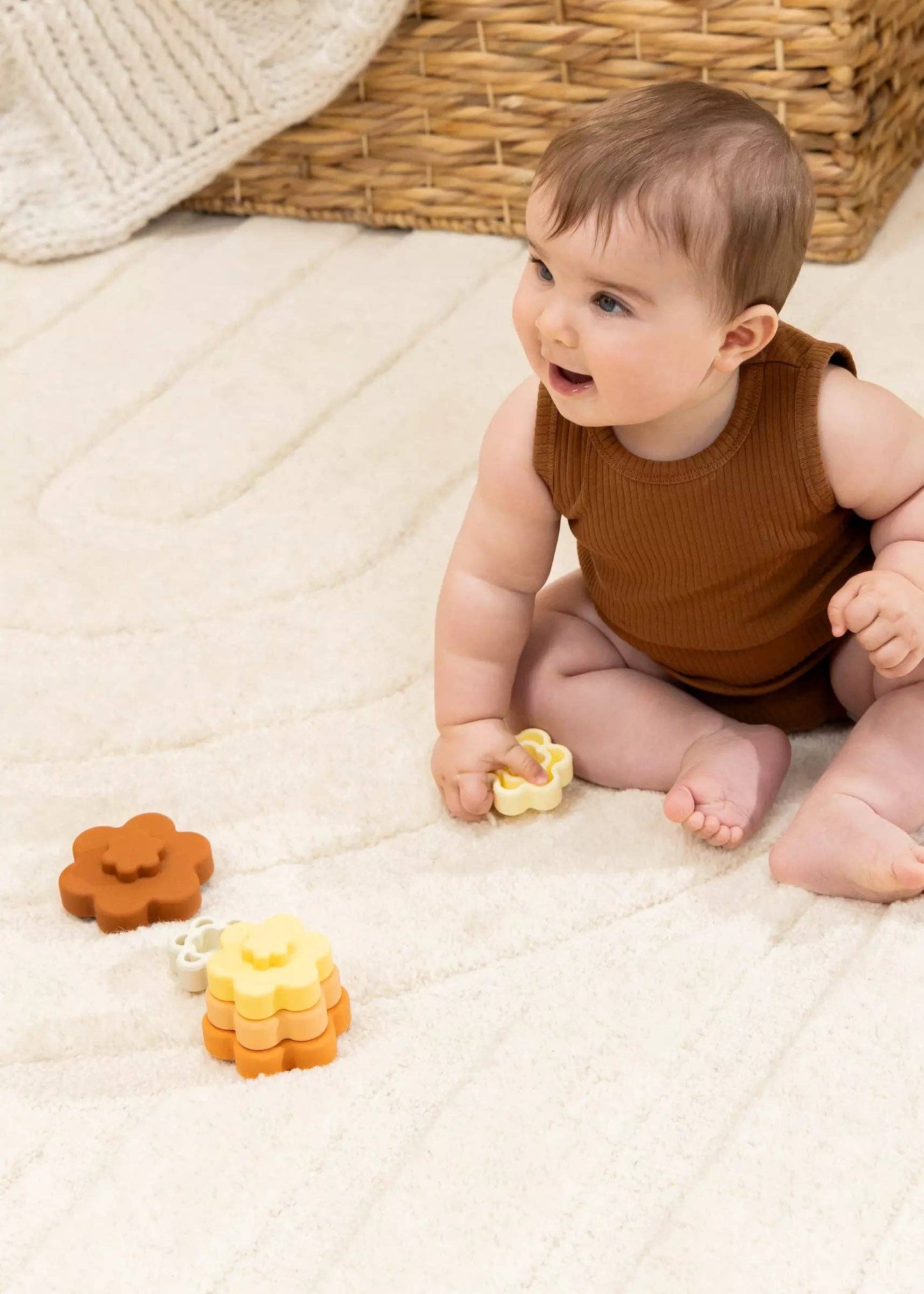 Set of 6 Silicone Stackable Flowers