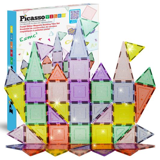 PicassoTiles Glitter Magnetic Tile Building Set
