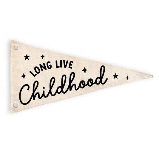 Long Live Childhood Canvas Pennant Flag - Kids Decor