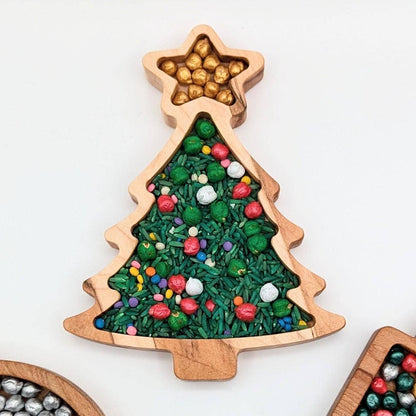 Mini Christmas Tree Sensory Play Tray