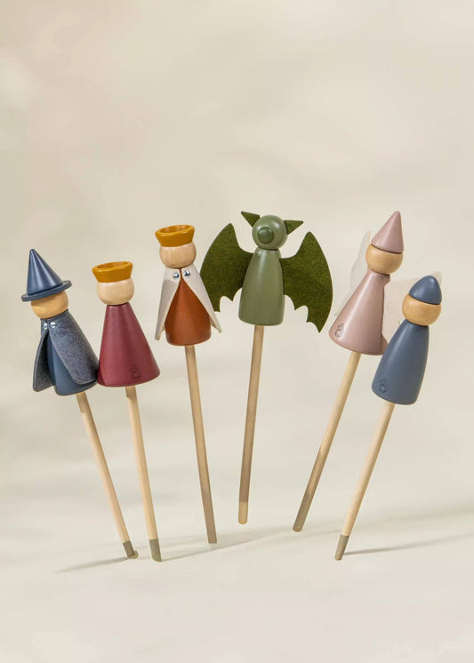 Set of 6 Wooden Puppets