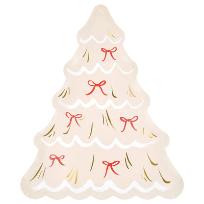 Christmas Tree With Bows Plates