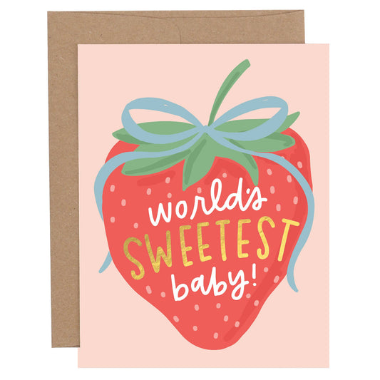World's Sweetest Baby Strawberry Greeting Card