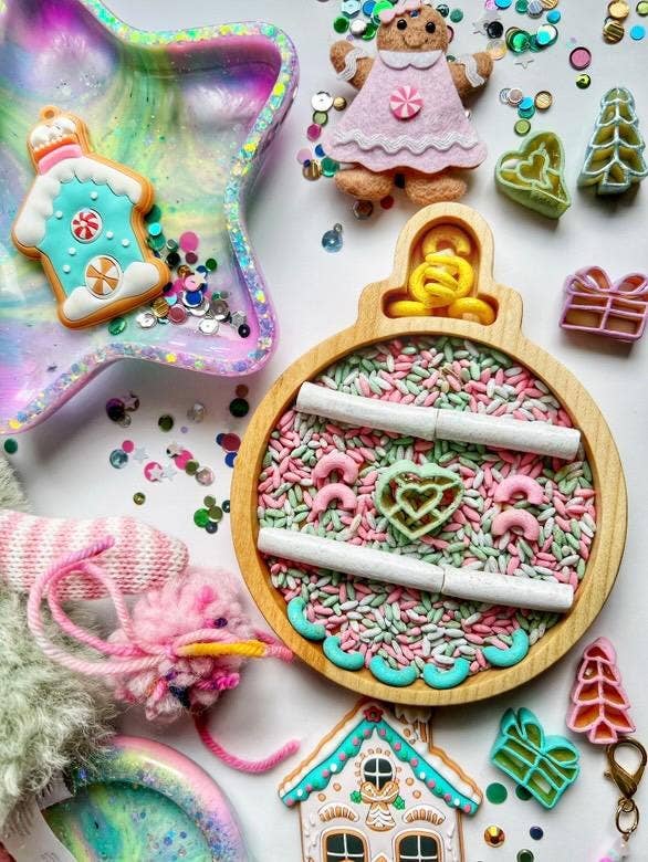 Mini Christmas Tree Sensory Play Tray