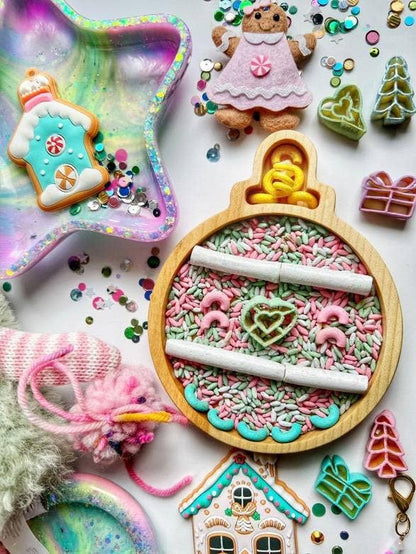 Mini Christmas Tree Sensory Play Tray