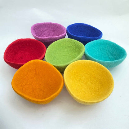 Sorting Stacking Felt Bowls - Rainbow Party