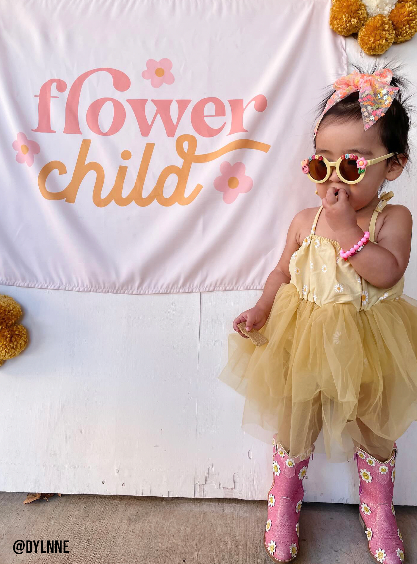 Flower Child Banner - Girls Room Wall Hanging for Kids