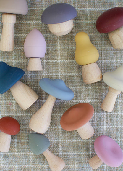 Mushroom Toy | Wood & Silicone + Imaginative + Montessori