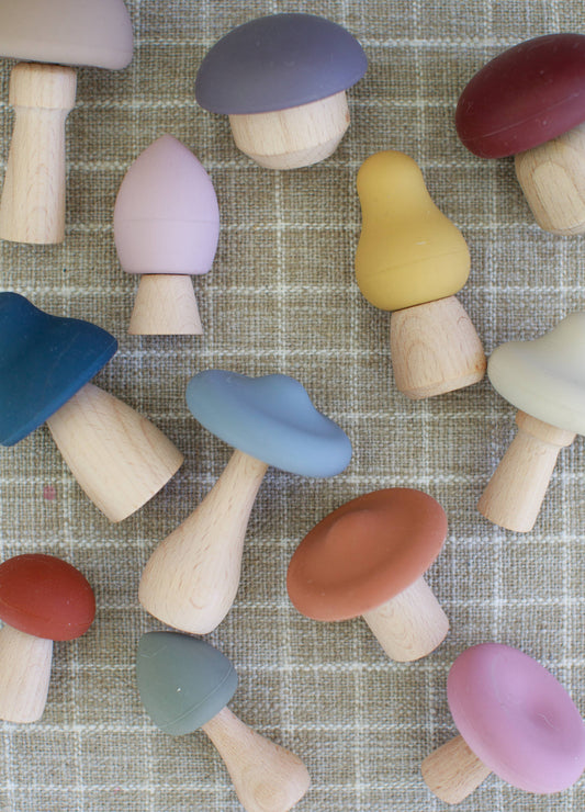 Mushroom Toy | Wood & Silicone + Imaginative + Montessori