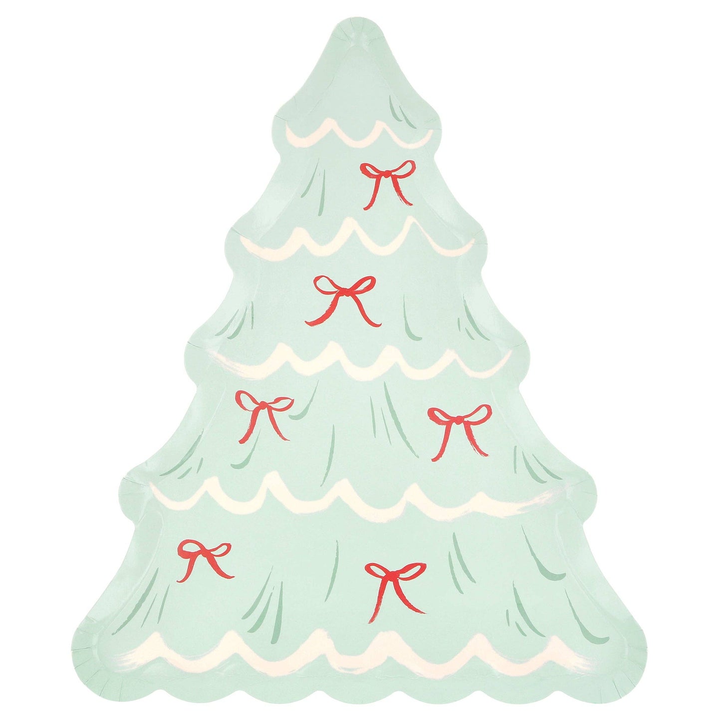 Christmas Tree With Bows Plates