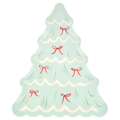 Christmas Tree With Bows Plates