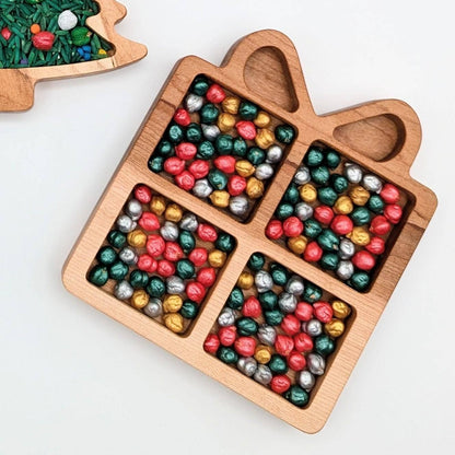 Mini Christmas Tree Sensory Play Tray