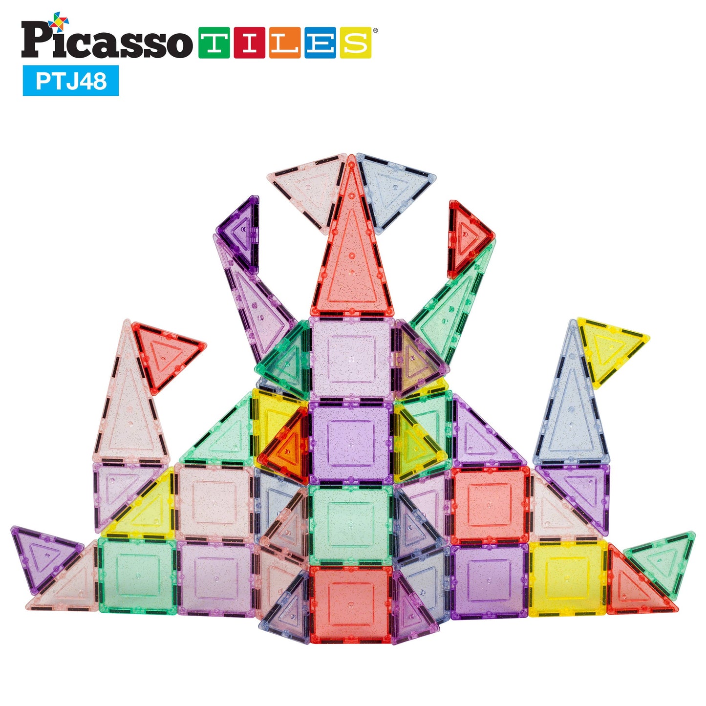 PicassoTiles Glitter Magnetic Tile Building Set