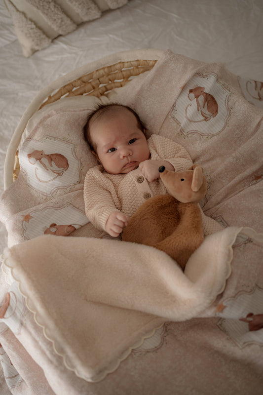 Sweet Squeak Fur Lined Cot Blanket