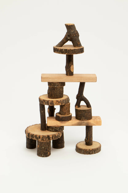 Classic Barked Tree Blocks - 21 pcs