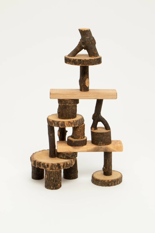 Classic Barked Tree Blocks - 21 pcs