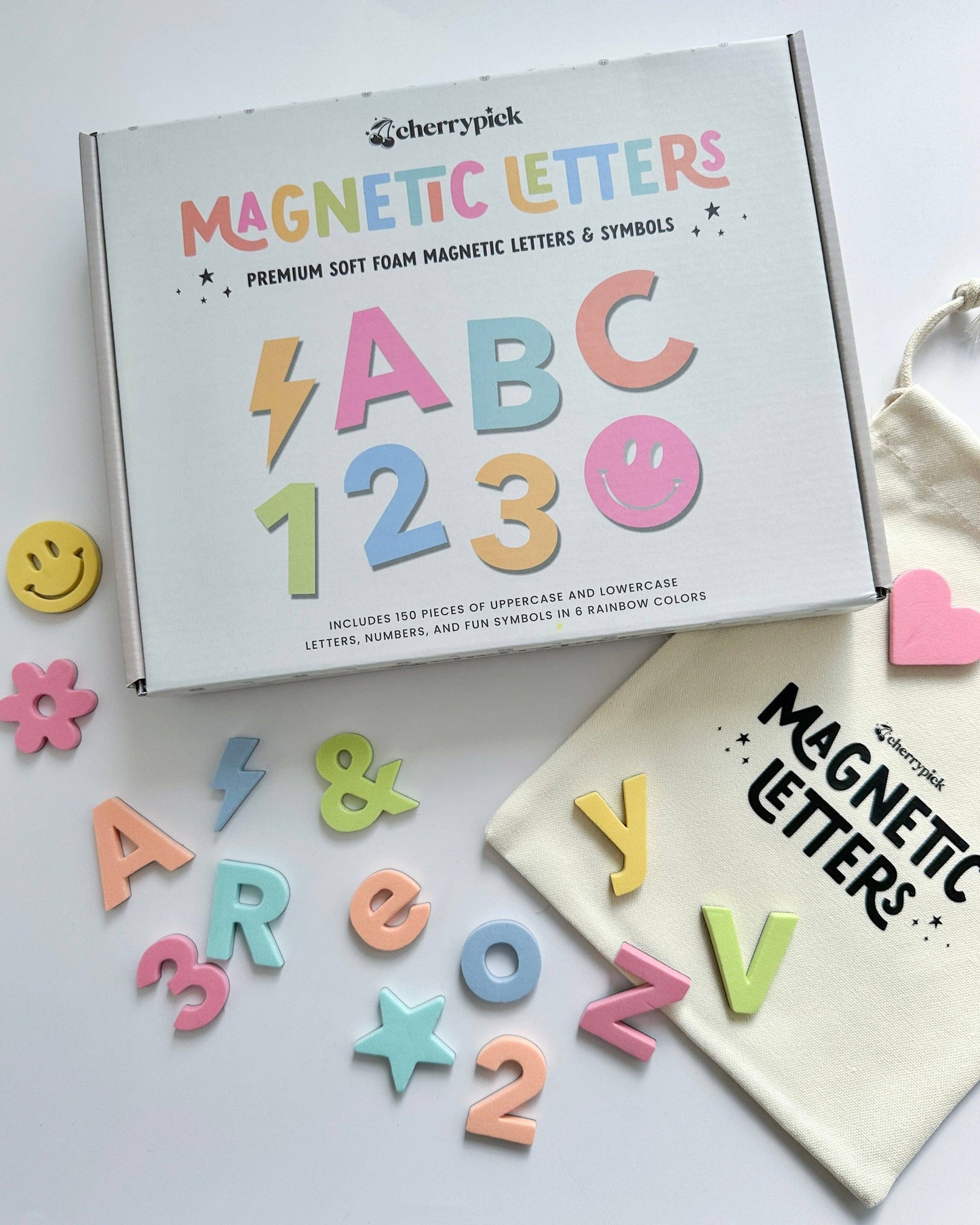 Soft Foam Magnetic Letters & Symbols 150pc Set - Colorful
