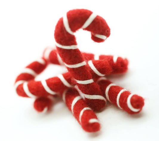 Felt Christmas Felt Candy Cane - Red