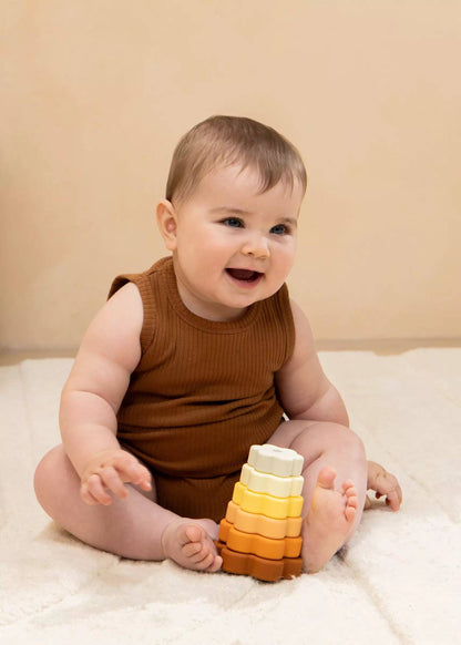 Set of 6 Silicone Stackable Flowers