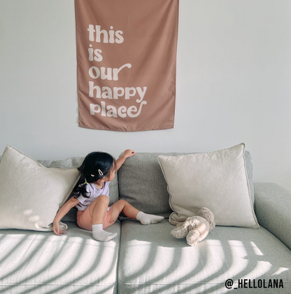 This Is Our Happy Place Banner - Boho Wall Decor