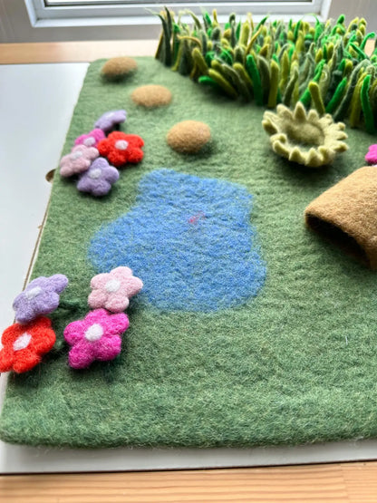 Felted Backyard Bug Play Mat - Mat Only