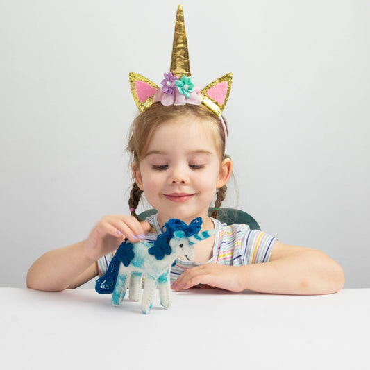 Felt Unicorn Blue