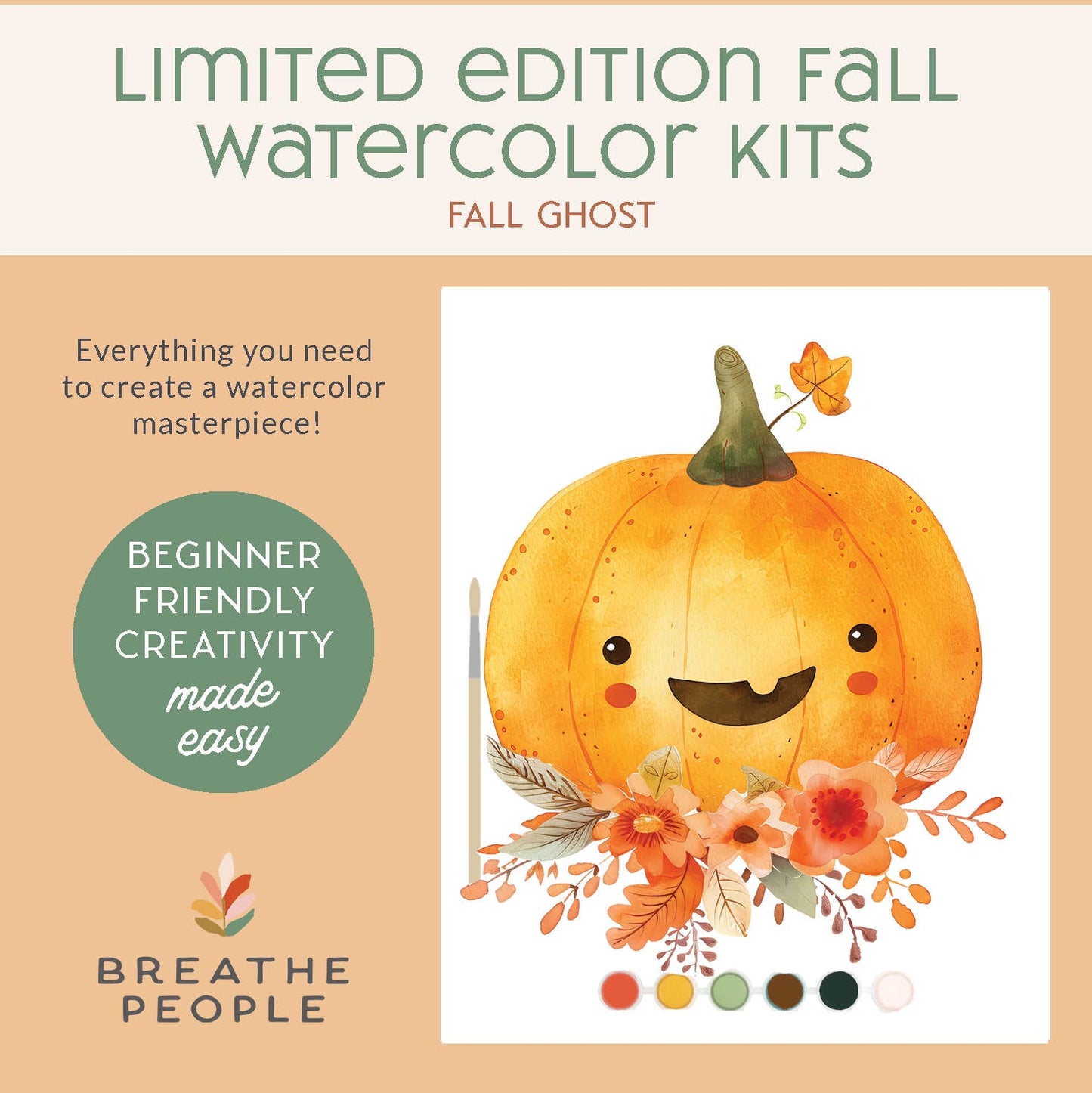 Limited Edition, All in One Watercolor Kit - Floral Pumpkin