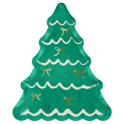 Christmas Tree With Bows Plates